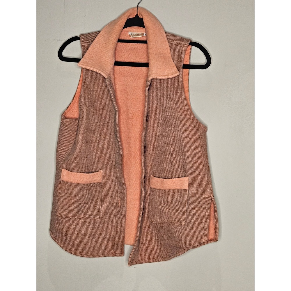 Kleën Vest Women's Size M Coral Pockets Sleeveless Casual Layering Minimalist